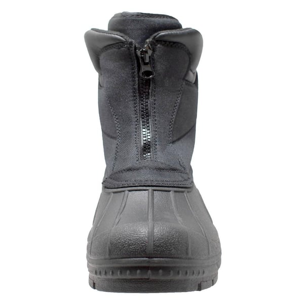 Men Size 9 Black Nylon Zipper Winter Boots 9885-M090 - The 