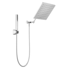 Raincan 1-Spray Dual Wall Mount Fixed and Handheld Shower Head 1.75 GPM in Chrome