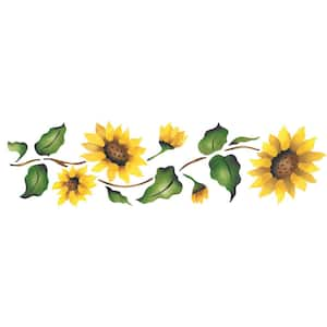 Sunflower Border Wall Stencil