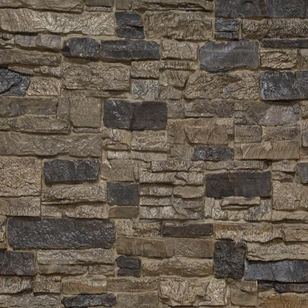Ekena Millwork SAMPLE - 1-1/4 in. x 9 in. Smokey Ridge Urethane Canyon Ridge Stacked Stone, StoneWall Faux Stone Siding Panel Moulding