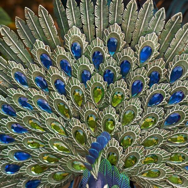 Zaer Ltd. International Blue and Green Iron Peacocks with