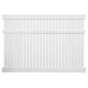 Huntington 5 ft. H x 6 ft. W White Vinyl Semi-Privacy Fence Panel Kit