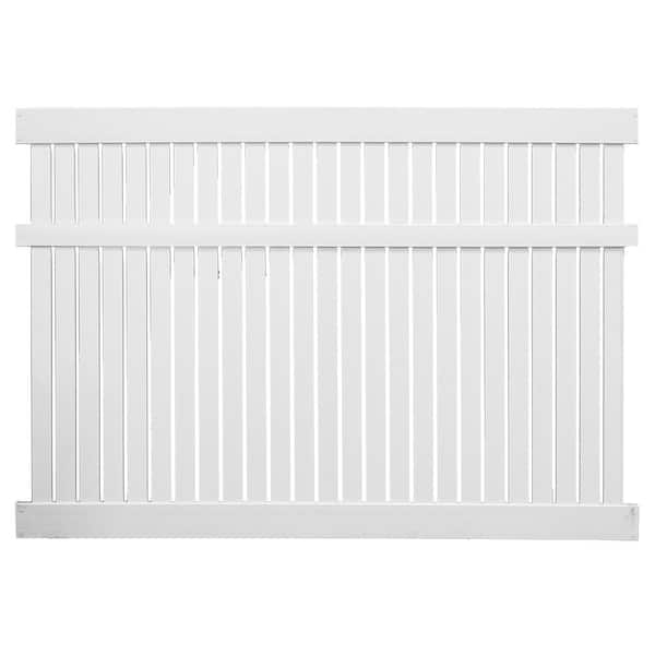 Weatherables Huntington 5 ft. H x 8 ft. W White Vinyl Semi-Privacy Fence Panel Kit