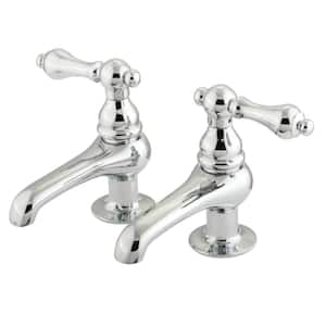Vintage Old-Fashion Basin Tap 4 in. Centerset 2-Handle Bathroom Faucet in Chrome