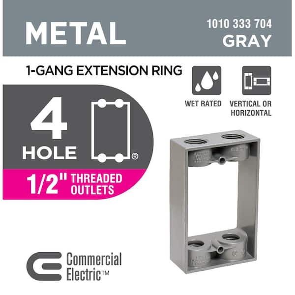 3-Pack BE1-2 Single Gang Electrical Outlet Box Extenders – With Screws, White, PA Material