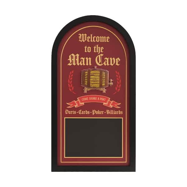 American Art Decor 26 in. x 14 in. Man Cave Bar Sign MDF Framed