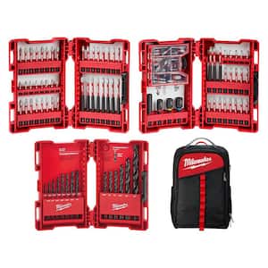 SHOCKWAVE Impact Duty Alloy Steel Drill and Screw Driver Bit Set (121-Piece) with Low Profile BackPack