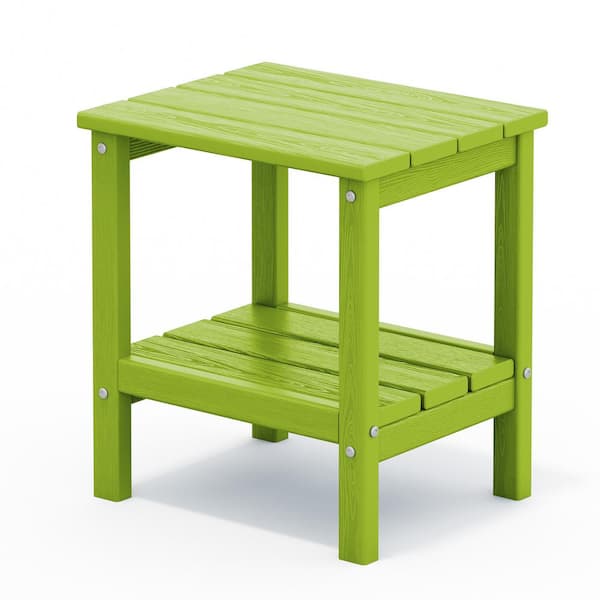JEAREY Apple Green Rectangle Resin Outdoor Side Table