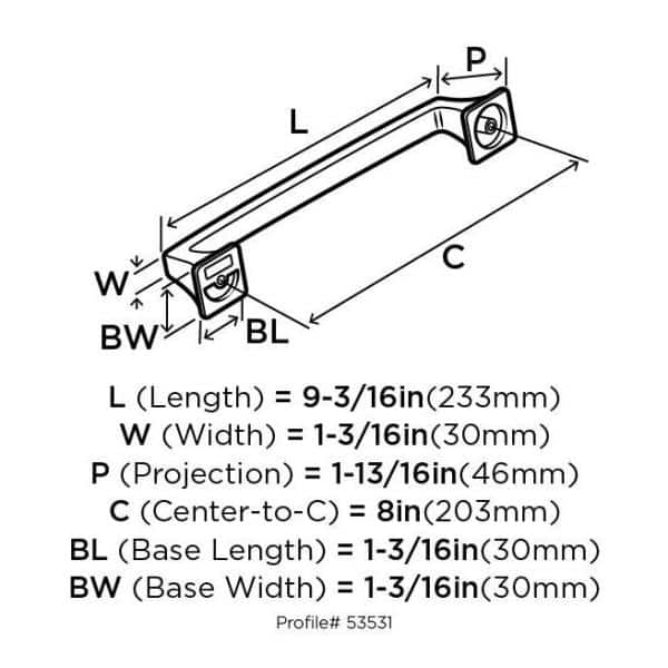 Satin Nickel Brushed Traditional Appliance Pull with Mounting Hardware