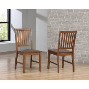 Simply Brook Brown Solid Wood Dining Side Chair (Set of 2)