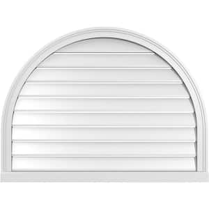 40 in. x 30 in. Round Top White PVC Paintable Gable Louver Vent Functional