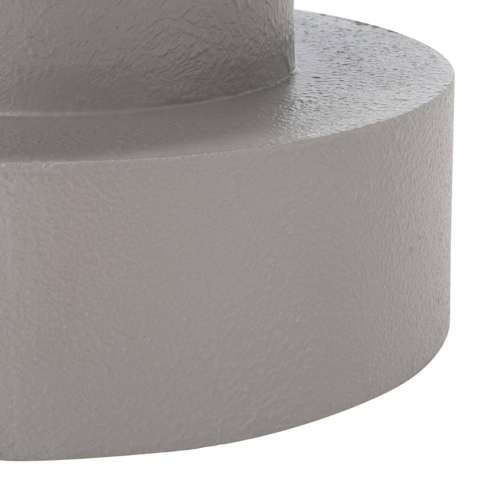 Gray Round Stacked Wood Accent Table