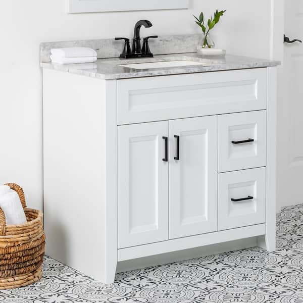 Home Decorators Collection Ridge 36 in. W x 22 in. D x 34 in. H Bath Vanity Cabinet without Top in White