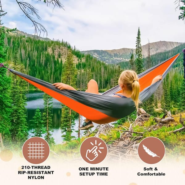 Angel Sar 8.8 ft. Portable Camping Double and Single Hammock