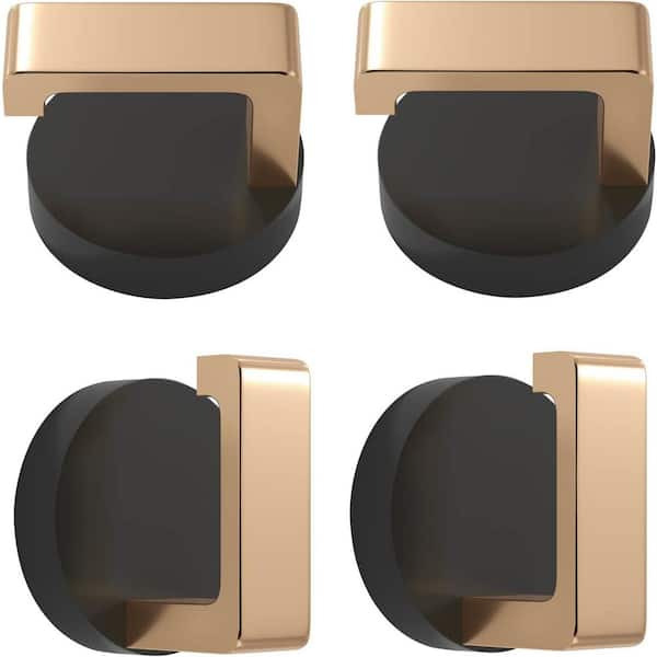 Knob Round Bathroom Robe Hook and Towel Hook in Stainless Steel in Gold Black (4-Pack)