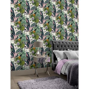 Passion Flower White Non-Woven Paste the Wall Strippable Wallpaper