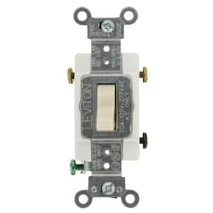 20 Amp Commercial Grade 3-Way Toggle Switch, Light Almond