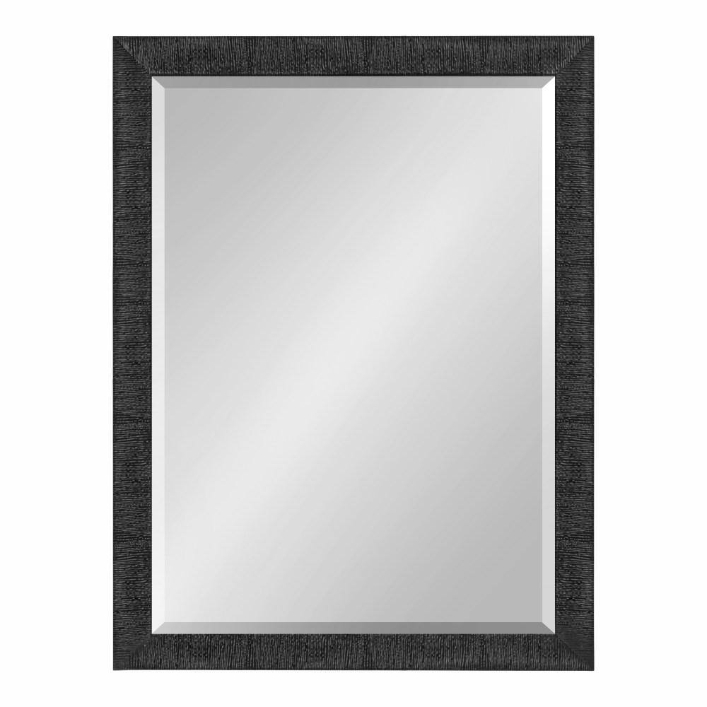 Reyna 18x24 Black Ribbed Rectangle Wall Mirror