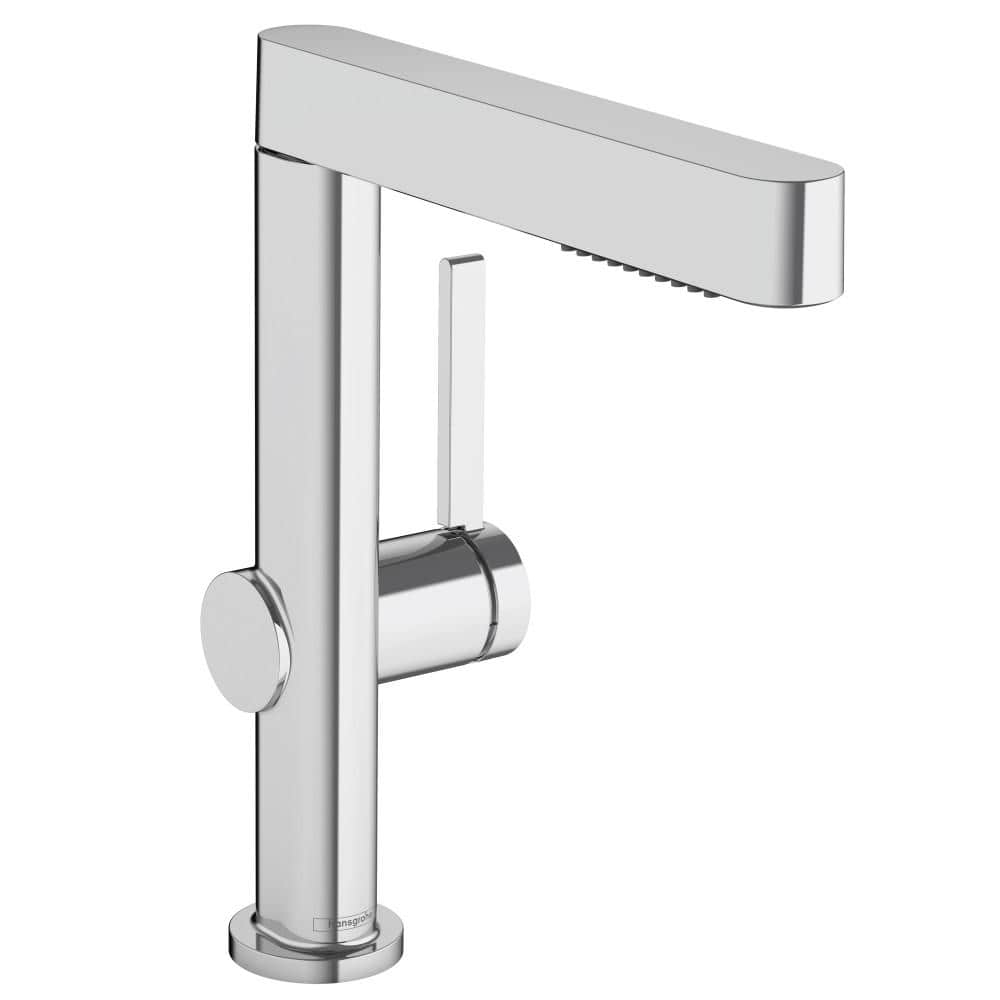 Chrome Modern Single-Hole Pull-Out Spray Bathroom Faucet