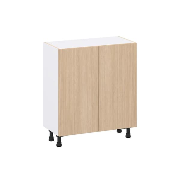 Timberline Mojavi Oak Slab Assembled Shallow Base Kitchen Cabinet with Door (30 in. W x 34.5 in. H x 14 in. D)