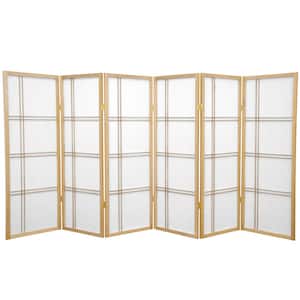 4 ft. Short Double Cross Shoji Screen - Natural - 6 Panels