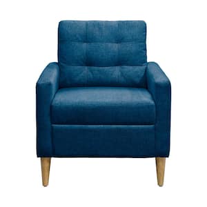 Dani Denim Blue Arm Chair with Tufted back