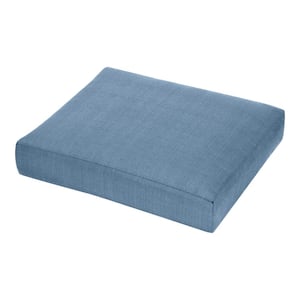 Charlottetown 23 in. x 19 in. CushionGuard Outdoor Ottoman Replacement Cushion in Washed Blue