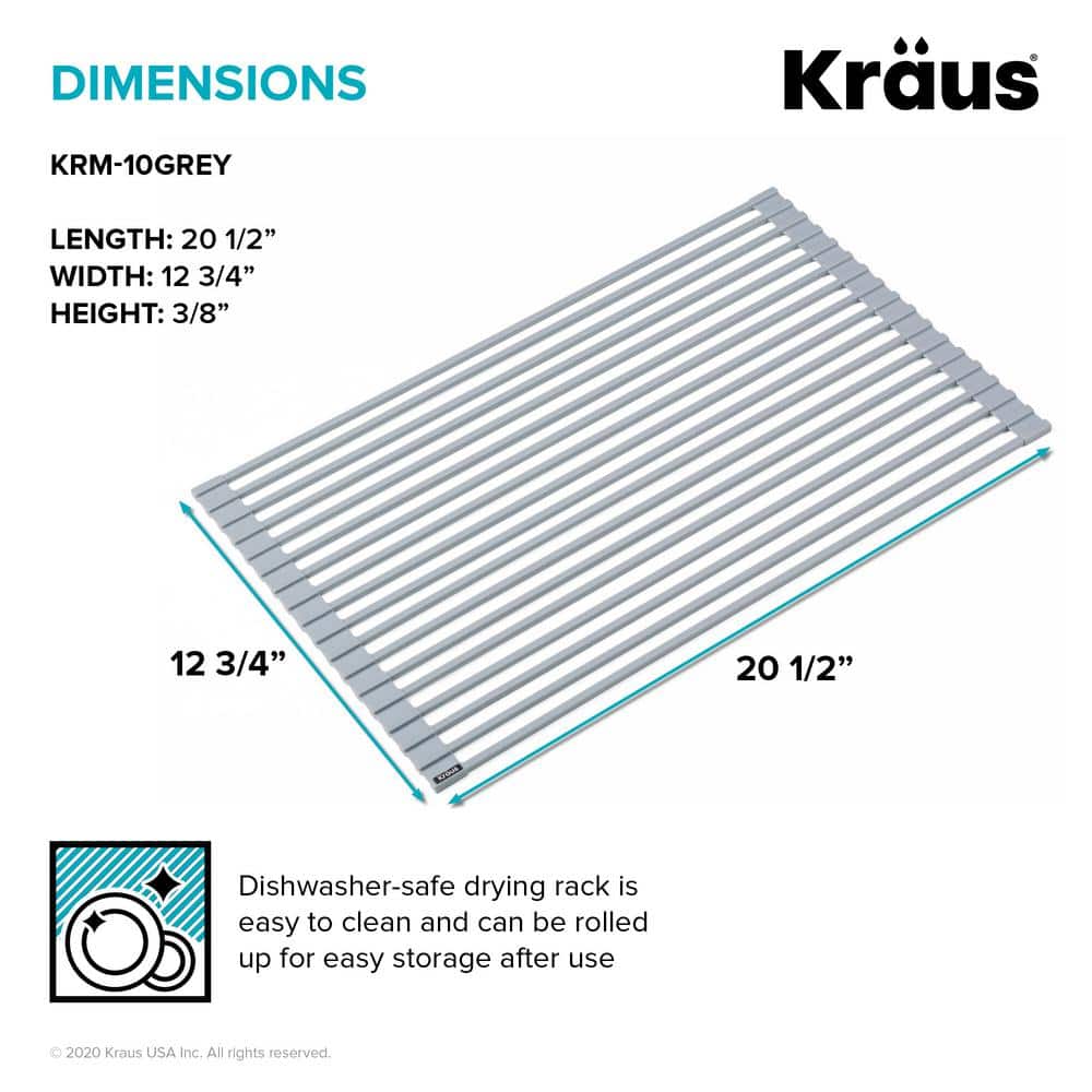 20.5-inch Gray Stainless Steel Foldable Over-Sink Dish Drying Rack