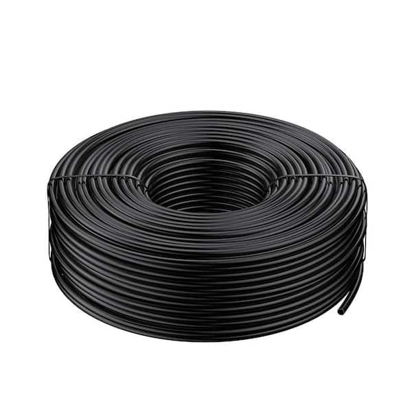 200 ft. 1/4 in. Drip Irrigation Tubing, Black Polyethylene Distribution Hose for Garden Watering Systems