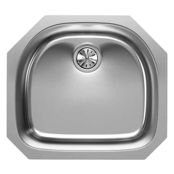 Elkay Undermount Stainless Steel 24 in. Rounded Single Bowl Kitchen Sink