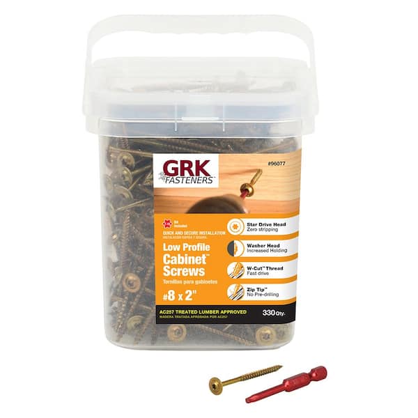 #8 x 2 in. Star Drive Low Profile Washer Head Cabinet Wood Screw (330-Pack)