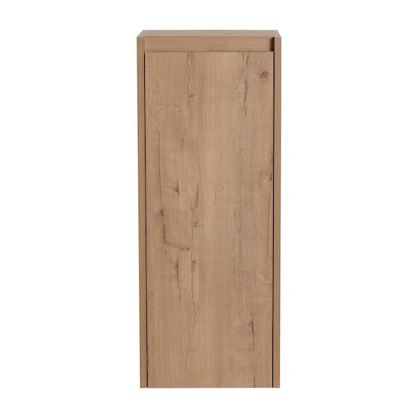COWLOWN 11.81 in. W x 9.81 in. D x 29.5 in. H Bathroom Storage Wall Cabinet in Imitative Oak Brown