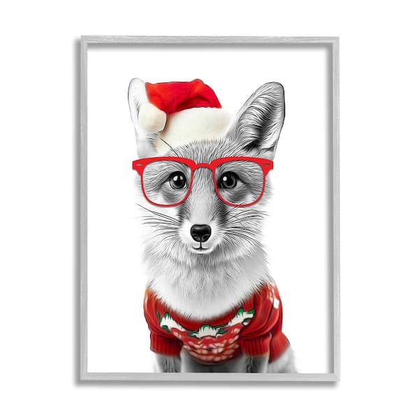 Stupell Industries Fox in Holiday Clothes by Annalisa Latella 1-Piece Framed Graphic Print Animal Poster Art Print 20 in. x 16 in.