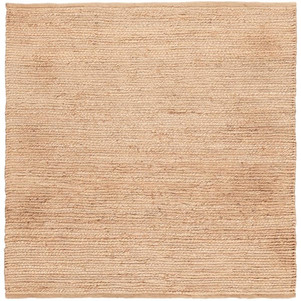 Natural Jute Bleached 5 ft. x 5 ft. All-over design Contemporary Square Area Rug