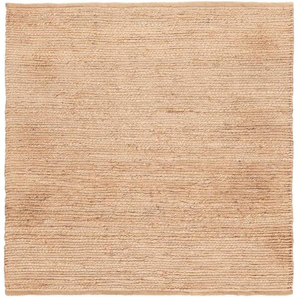 Natural Jute Bleached 5 ft. x 5 ft. All-over design Contemporary Square Area Rug