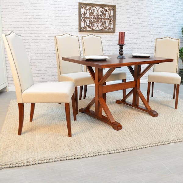 romero cream linen parsons dining chair