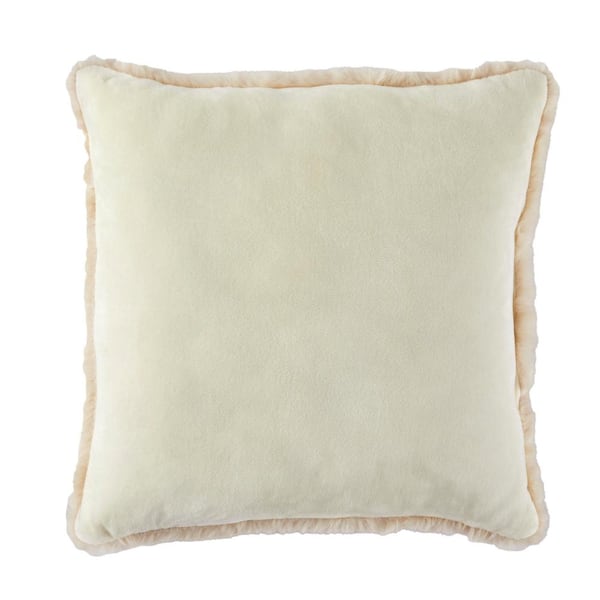 Fringe Cream 20 Square Decorative Throw Pillow - #555F1