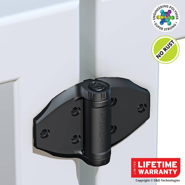 Tru-Close 4-1/2 in. x 6-3/4 in. Black Polymer and Stainless Steel Hinge