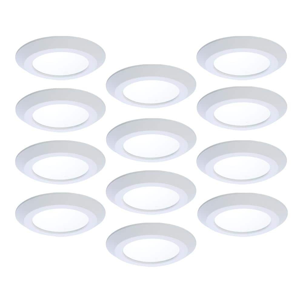 Halo SLDSL6 Series in. 2700K-5000K Selectable CCT Surface Integrated LED  Downlight White Recessed Light Round Trim(12-Pack) SLD6-12PK The Home  Depot