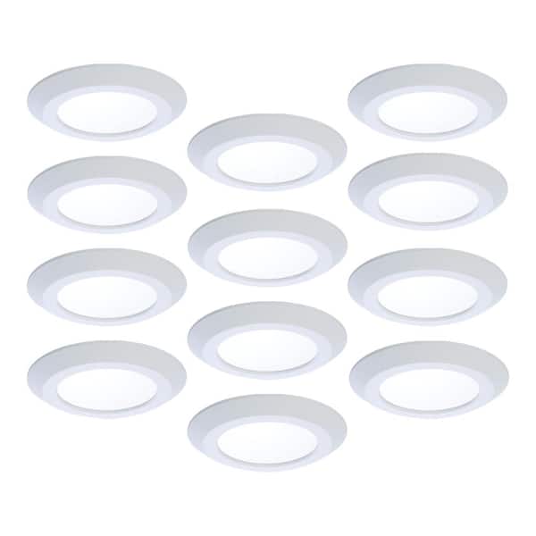 HALO SLDSL6 Series 6 in. 2700K-5000K Selectable CCT Surface Integrated LED Downlight White Recessed Light Round Trim(12-Pack)
