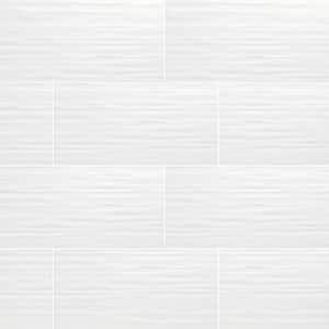 Dymo Stripe White 12 in. x 24 in. Glossy Ceramic Wall Tile (960 sq. ft./Pallet)