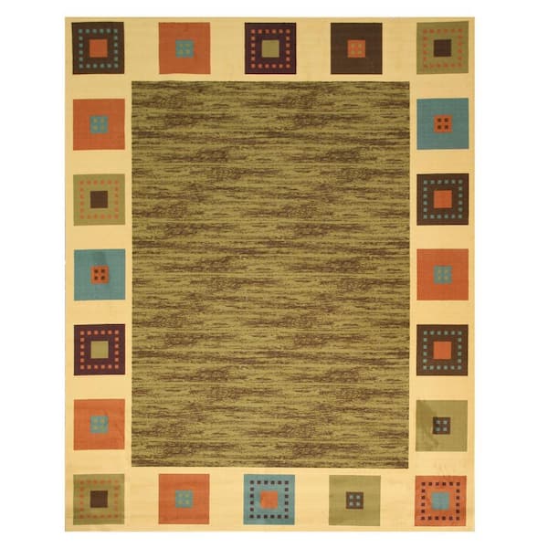 Gabbeh 8 ft. x 10 ft. Green Transitional Area Rug