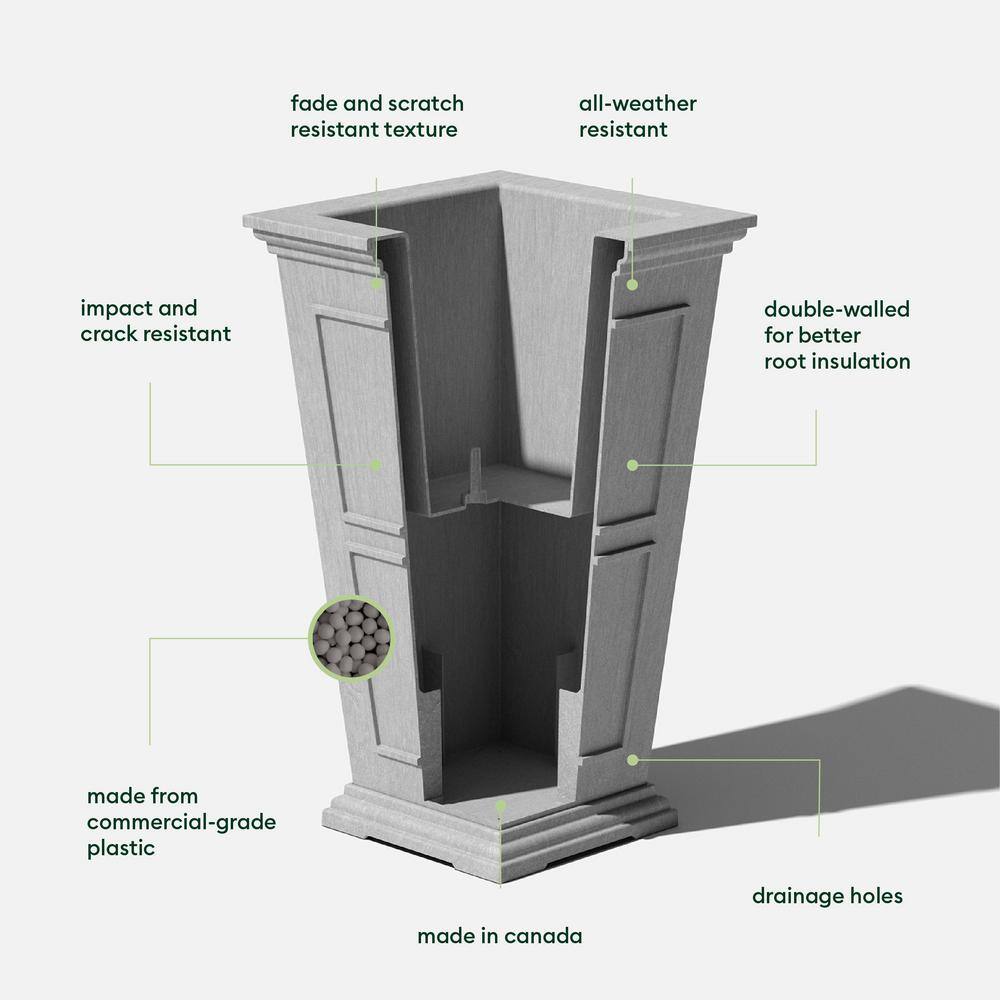 Veradek Brixton Tall 28-inch Gray Recycled Plastic Planter