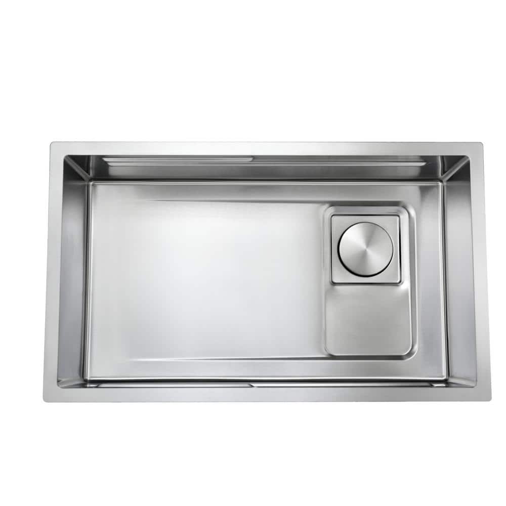 Akicon AK-U3219WS 32'' L Undermount Single Bowl Stainless Steel Kitchen Sink