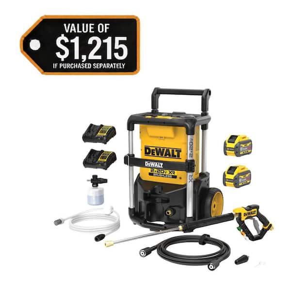 20V MAX 1600 PSI 1.2 GPM Cold Water Cordless Pressure Washer Kit with (2) FLEXVOLT 12 Ah Batteries and (2) Chargers
