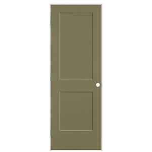 28 in. x 80 in. 2-Panel Logan Right-Hand Solid Core Truly Olive Molded Composite Single Prehung Interior Door