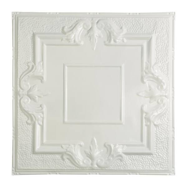 Great Lakes Tin Niagara 2 ft. x 2 ft. Nail Up Tin Ceiling Tile in Gloss White