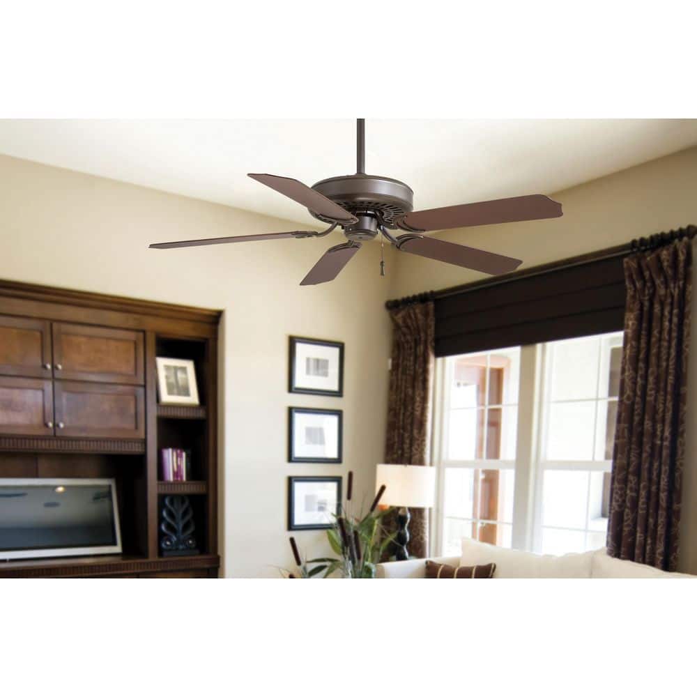 52'' Oil Rubbed Bronze Ceiling Fan with Dark Oak Blades