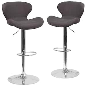 42.25 in. Charcoal Fabric Bar Stool (Set of 2)