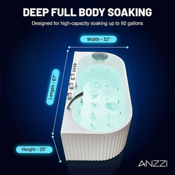 ANZZI Stone Belle 67 in. x 32 in. Flatbottom Freestanding